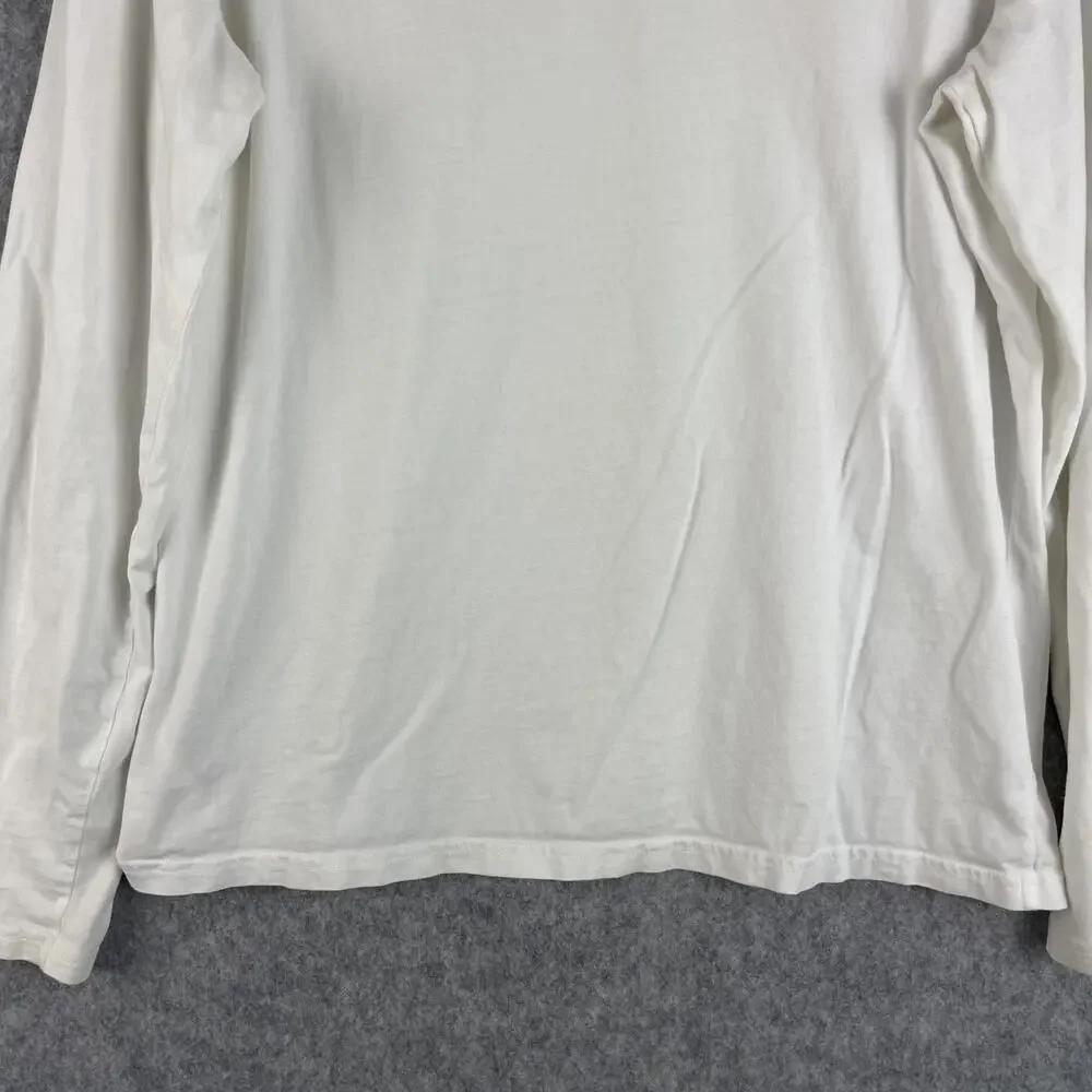 Polo Ralph Lauren‎ Hoodie Mens Large White Long Sleeve Tee Embroidered Pony